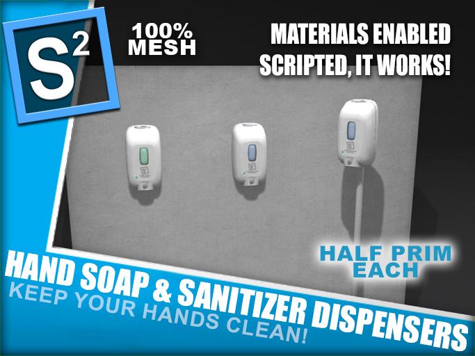 Second Life Marketplace S2 Hand Soap & Sanitizer Dispensers